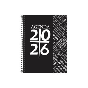 Agenda 2026 Capa dura, folhas offset 75g 20x14cm 4x0, Colorido Espiral preto.  Contém 200 páginas (100 folhas frente e verso).