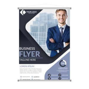 Banner Metro Quadrado Lona 440g  4x0 Brilho Bastão de madeira, ponteira de plástico e cordão de nylon ATENÇÃO: Nessa modalidade trabalhamos com no mínimo de 1 metro de largura e 1 metro de altura.